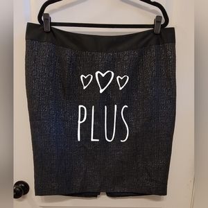 LANE BRYANT Plus Size Shimmery Pencil Skirt Black sz 18 EUC